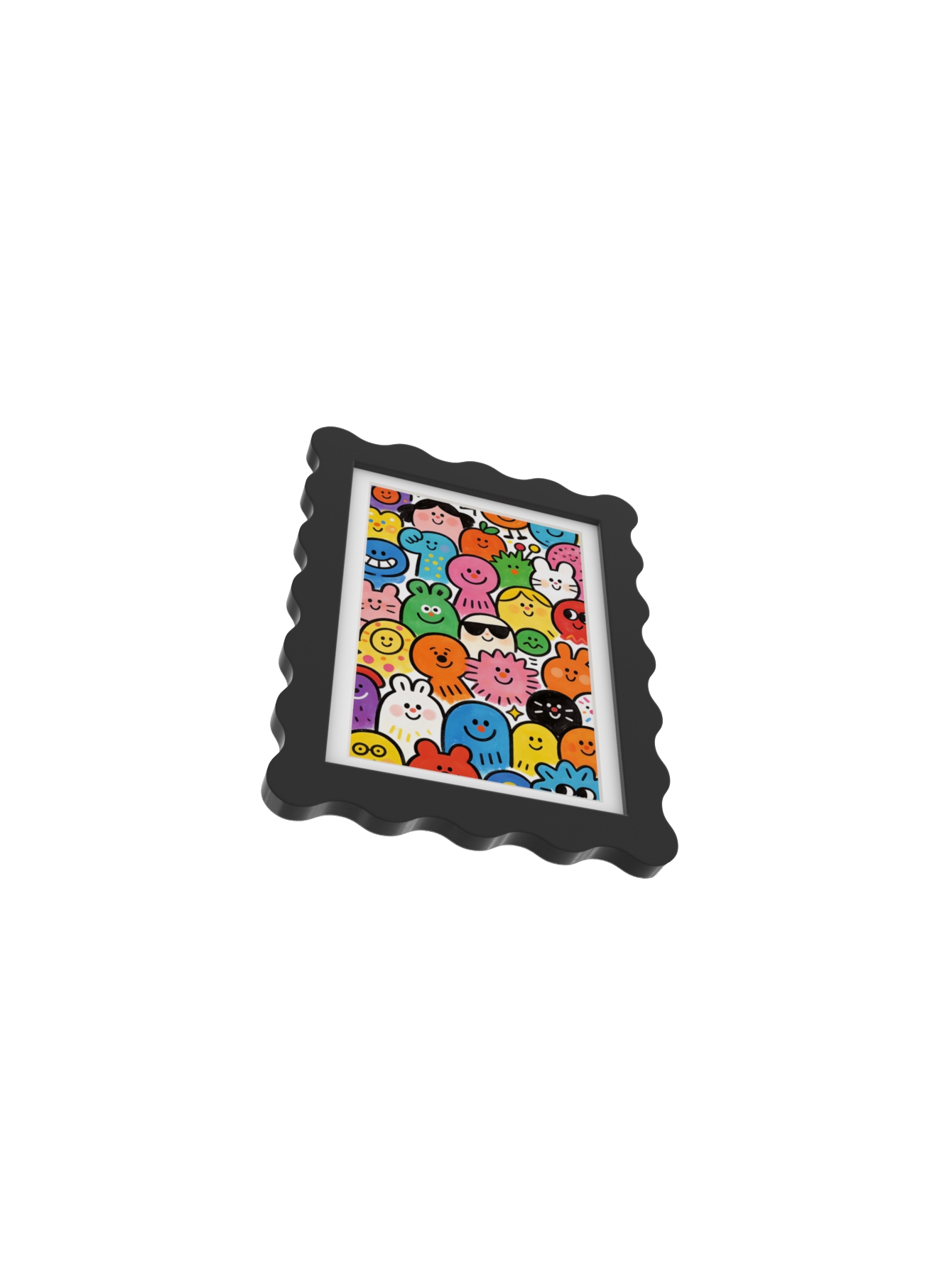 ZECUELY black wavy frame on clean background
