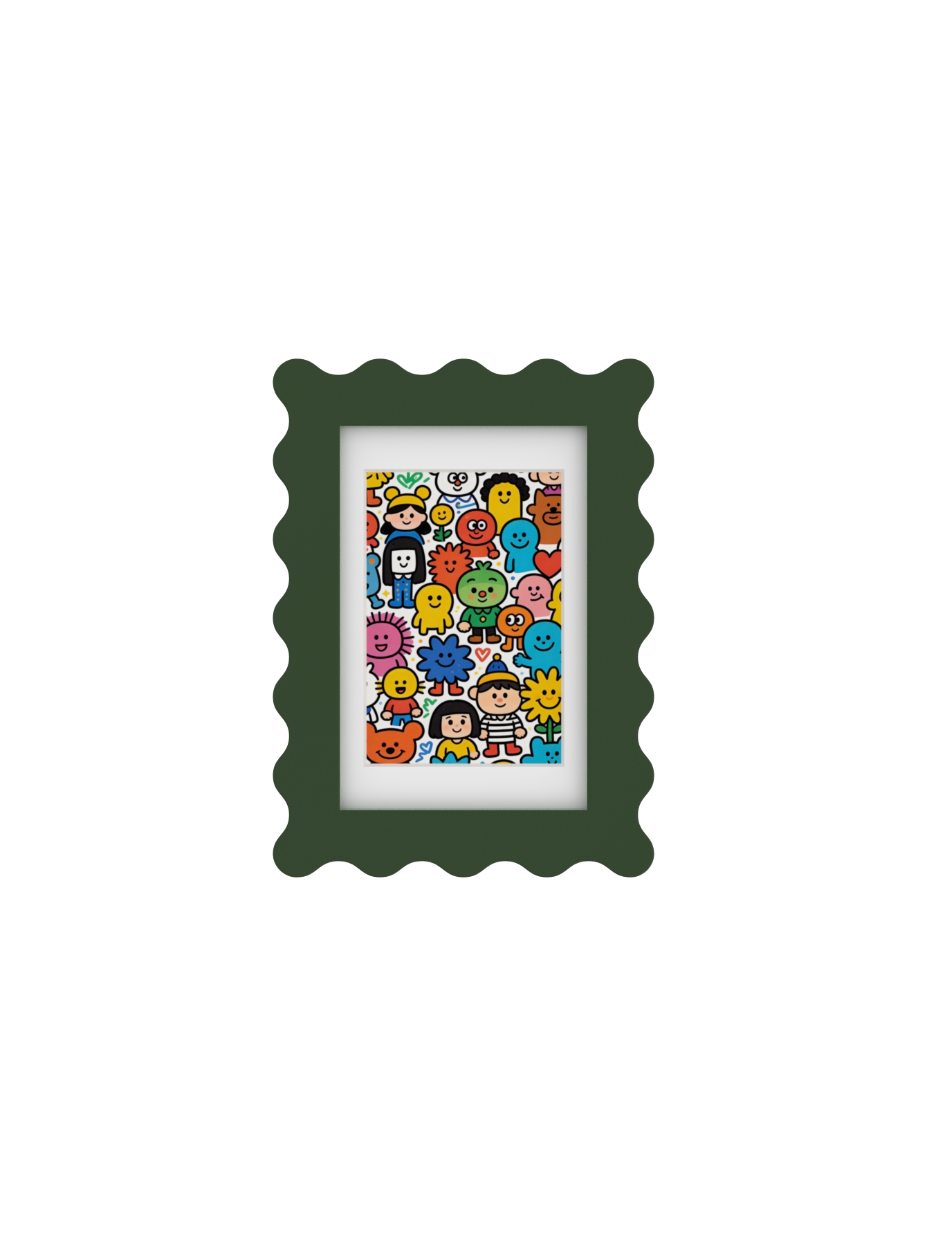 Forest green scalloped frame at 4×6