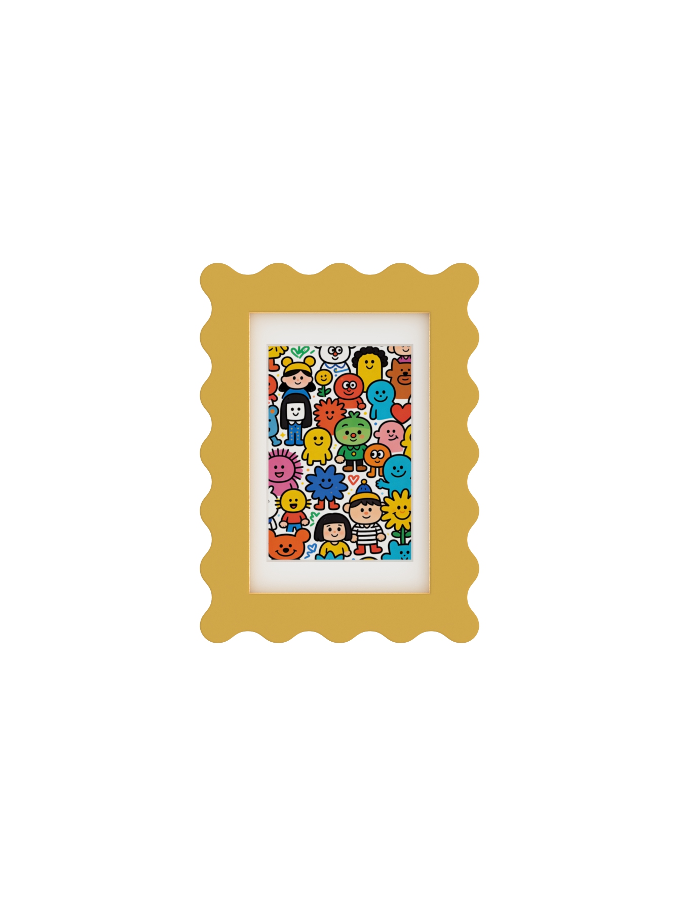 Mustard yellow scalloped frame at 4×6