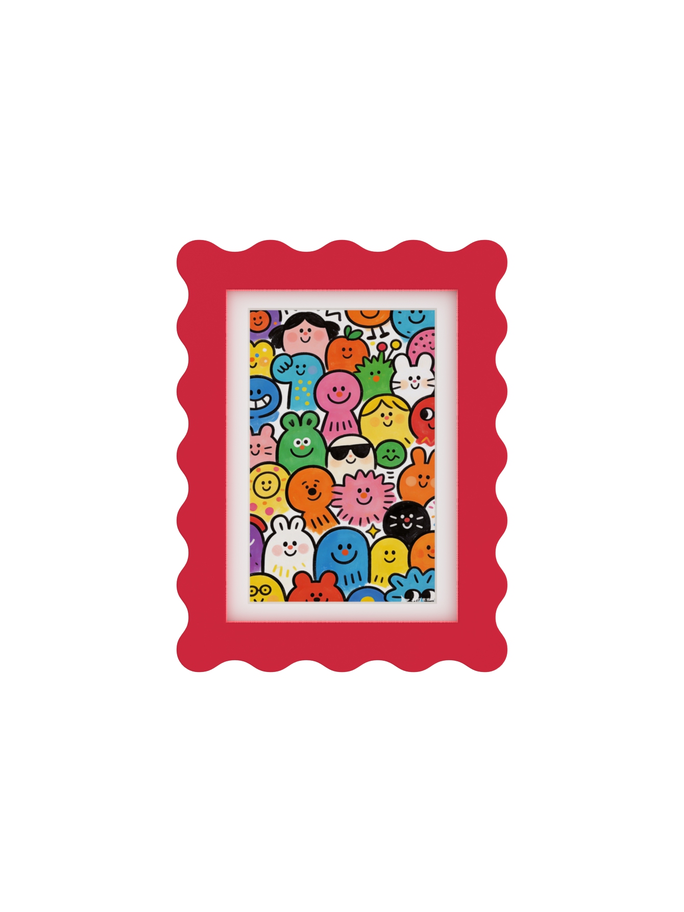 ZECUELY Wave Series scalloped frames in red