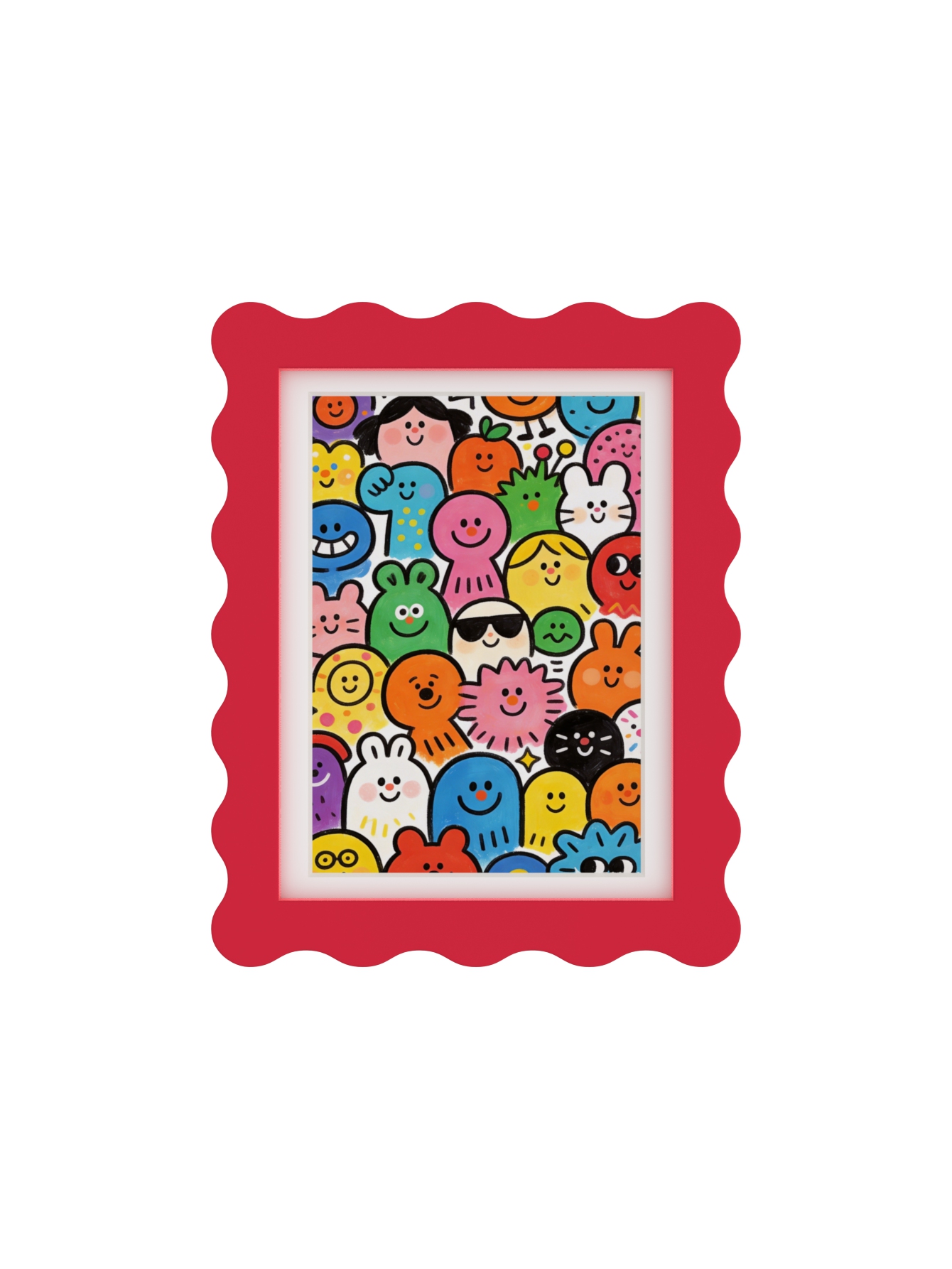 ZECUELY Wave Series scalloped frames in red at 6×8
