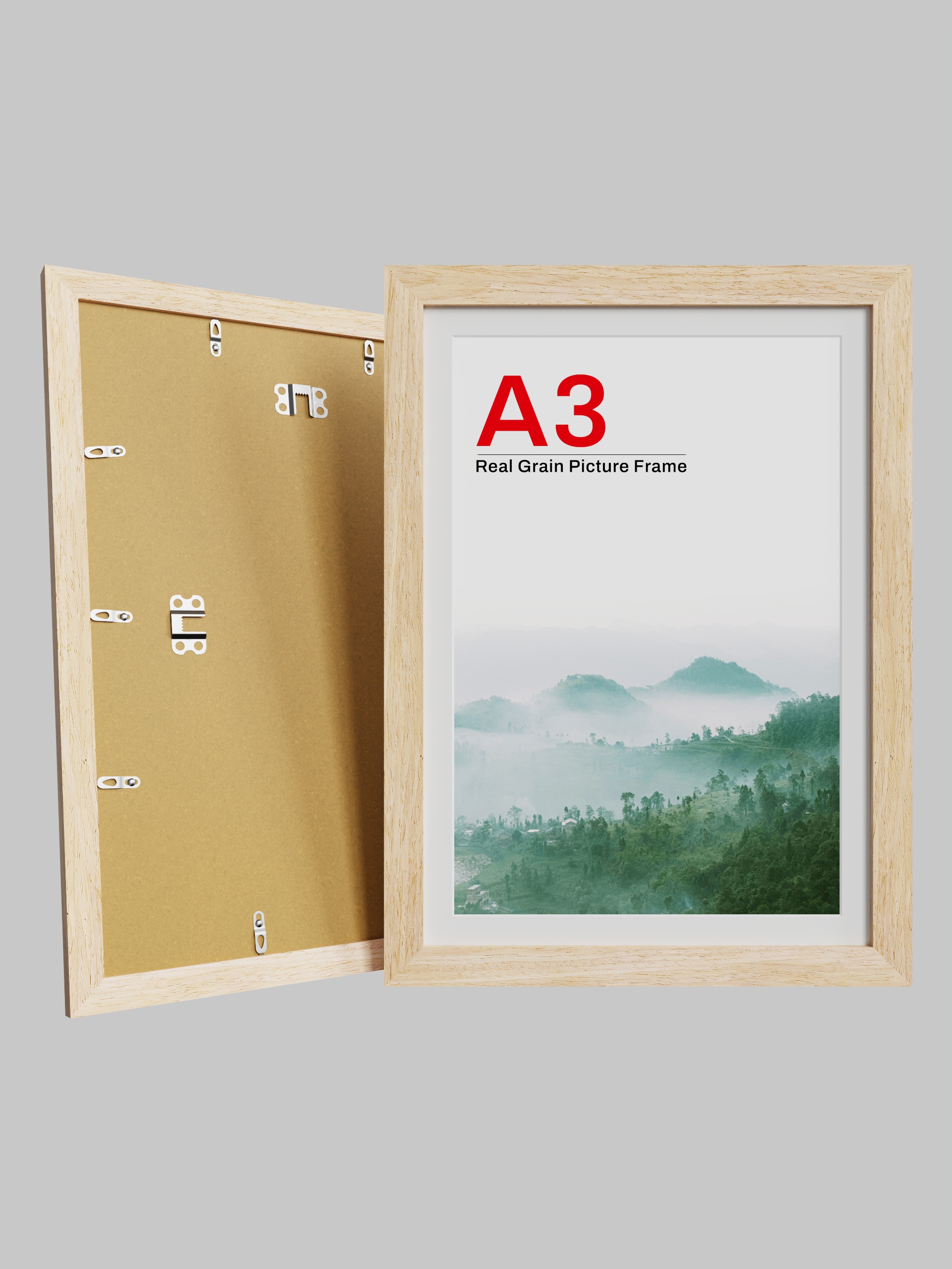 Black wood grain frame detail