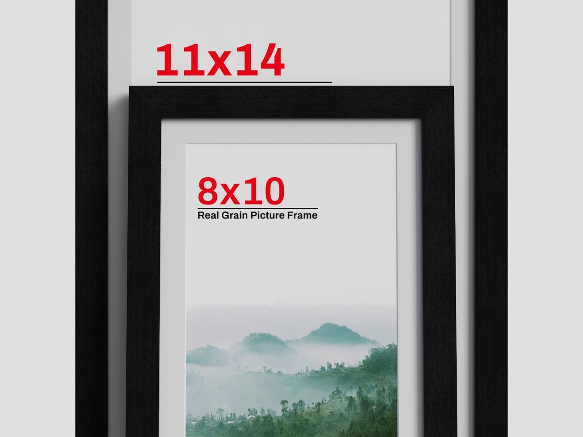 Solid black wood grain frame