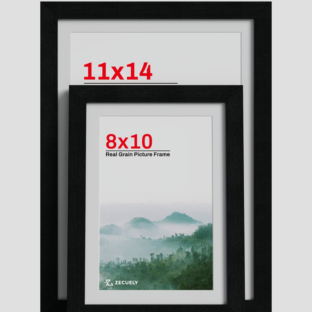Solid black wood grain frame