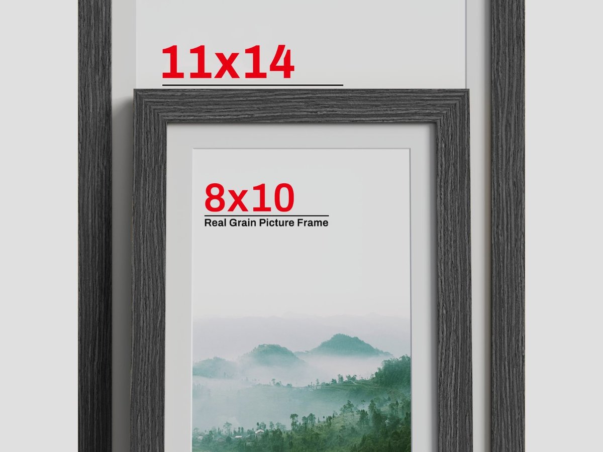 Smoke charcoal wood grain frame