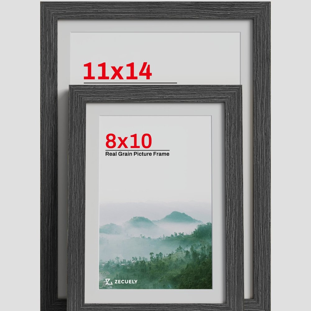Smoke charcoal wood grain frame