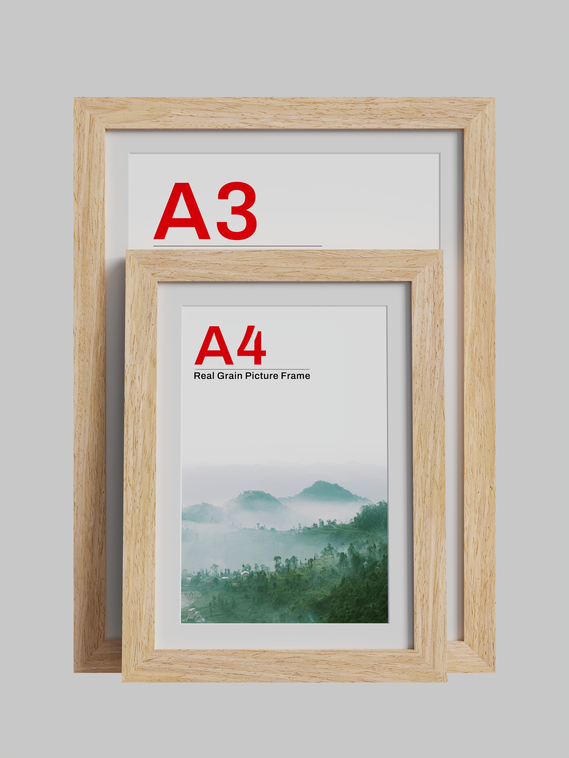 ZECUELY natural wood picture frames stacked together