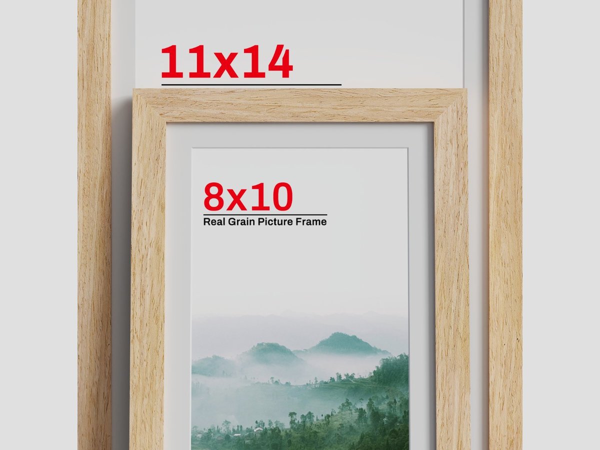 Natural oak wood grain frame