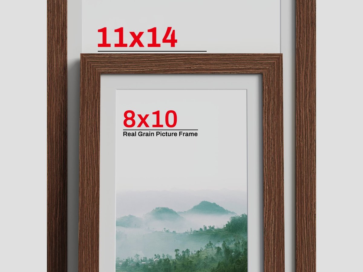 Rich walnut wood grain frame