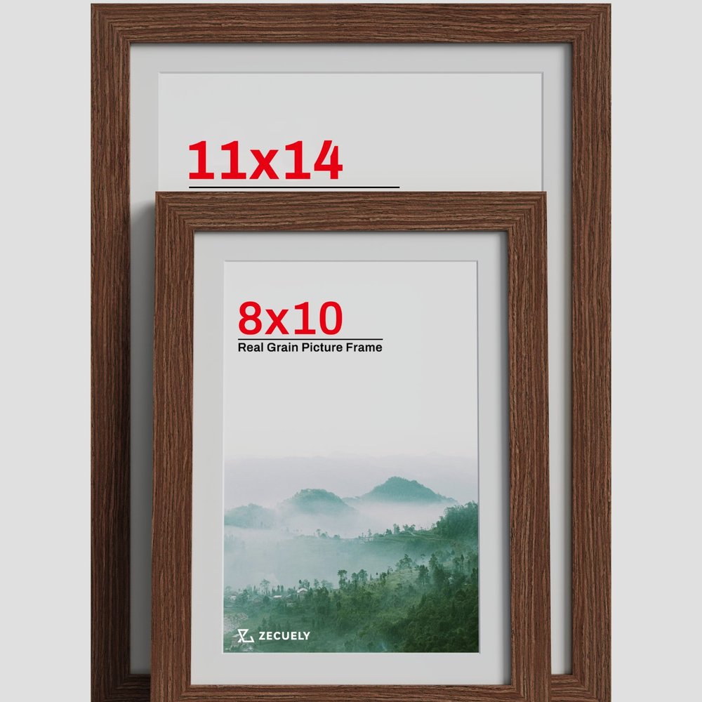 Rich walnut wood grain frame